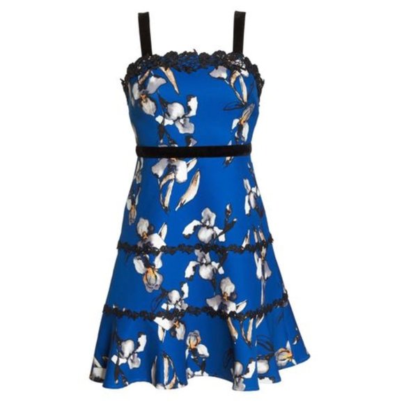 NWT New Anthropologie Foxiedox Carmella Mini Dress Velvet Lace Trim Size 6 - Picture 4 of 12